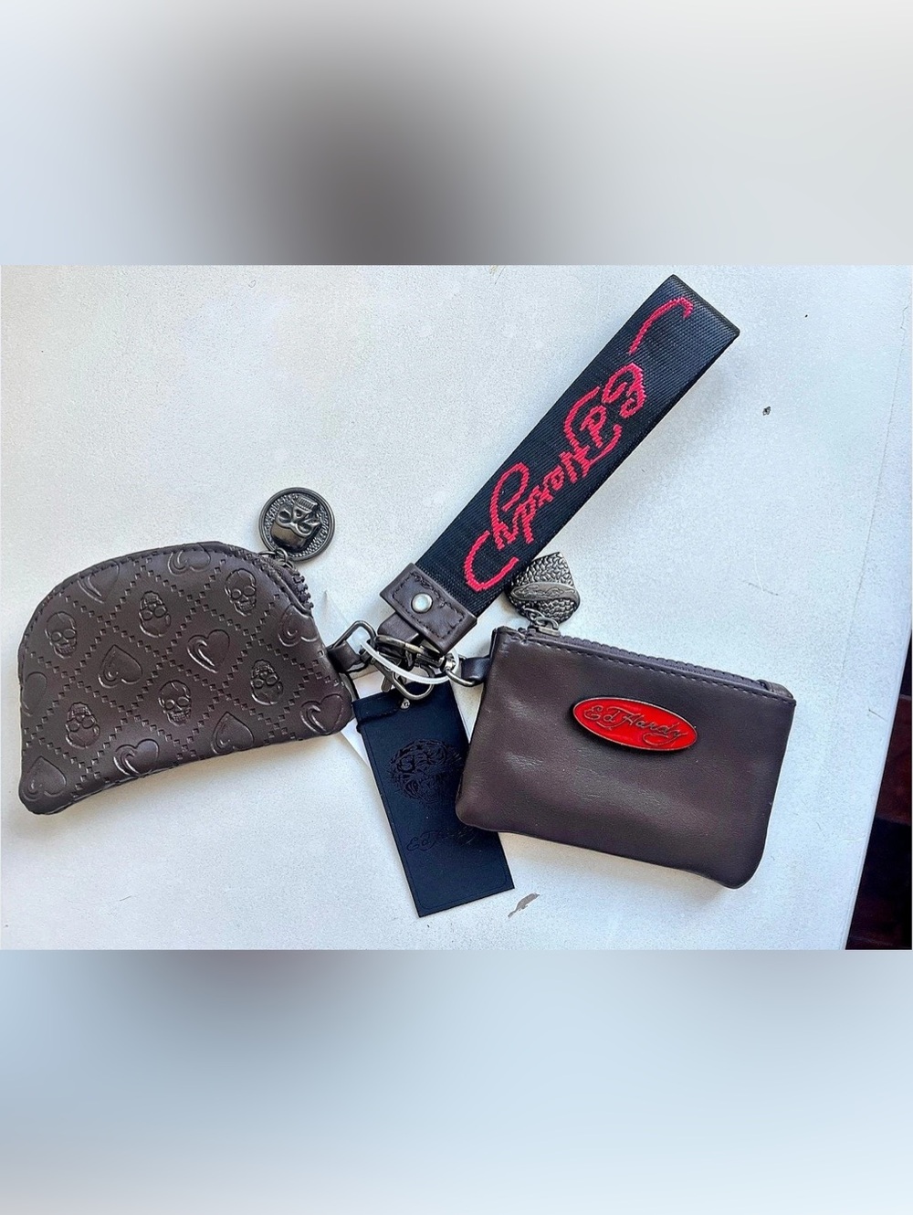 Ed Hardy Coin Card Wristlet with Keychain